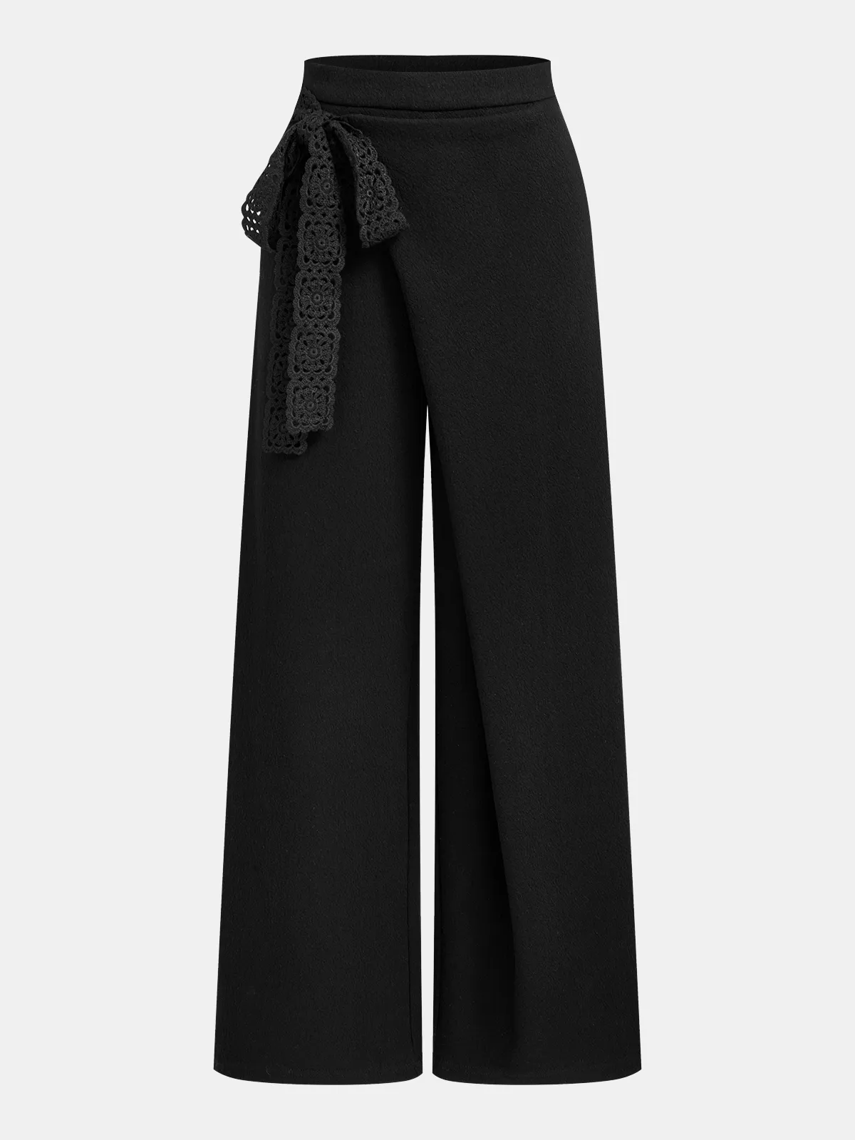 Asymmetric Wool-Blend Wide-Leg Pants sold by COMMENSE
