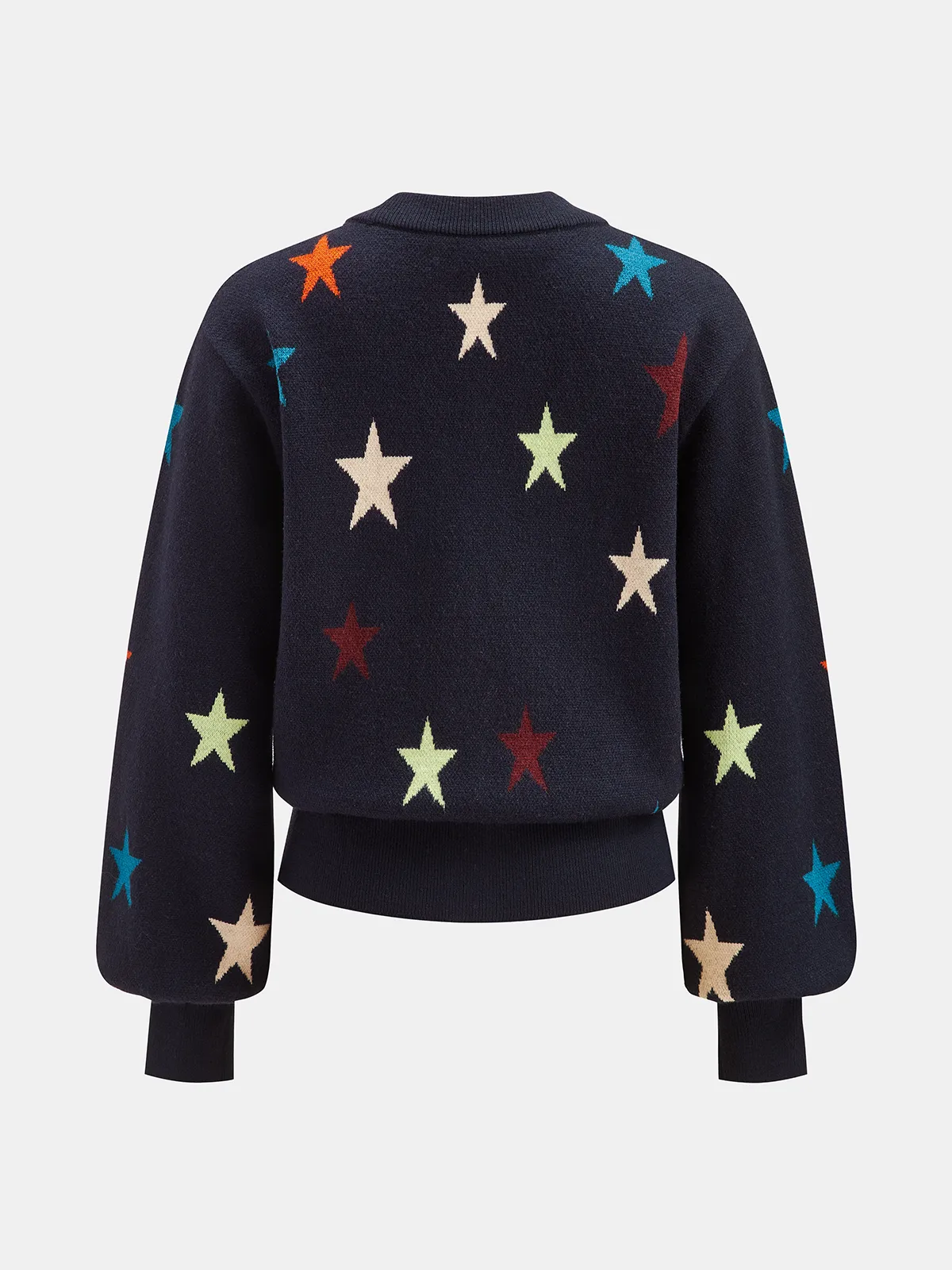 Cashmere-Blend Star-Print V-Neck Cardigan sold by COMMENSE product image thumbnail 2