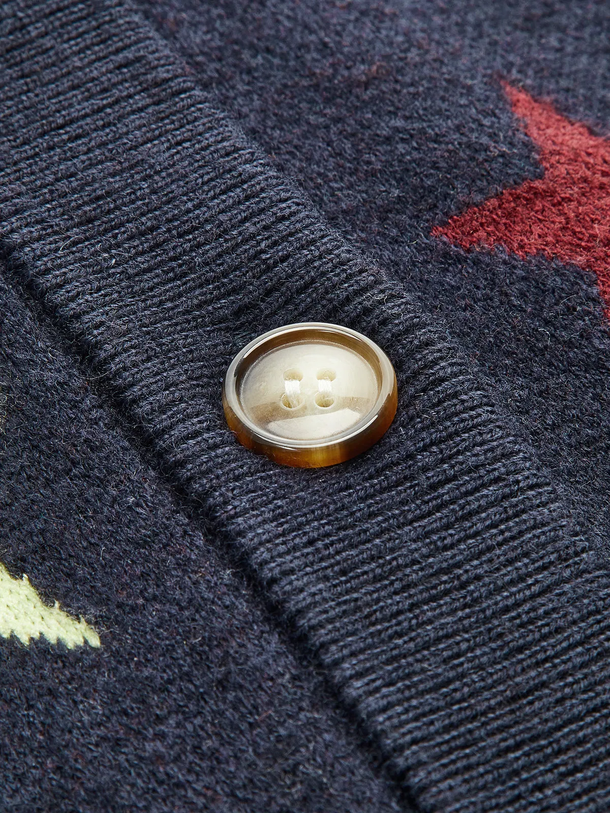 Cashmere-Blend Star-Print V-Neck Cardigan sold by COMMENSE product image thumbnail 4