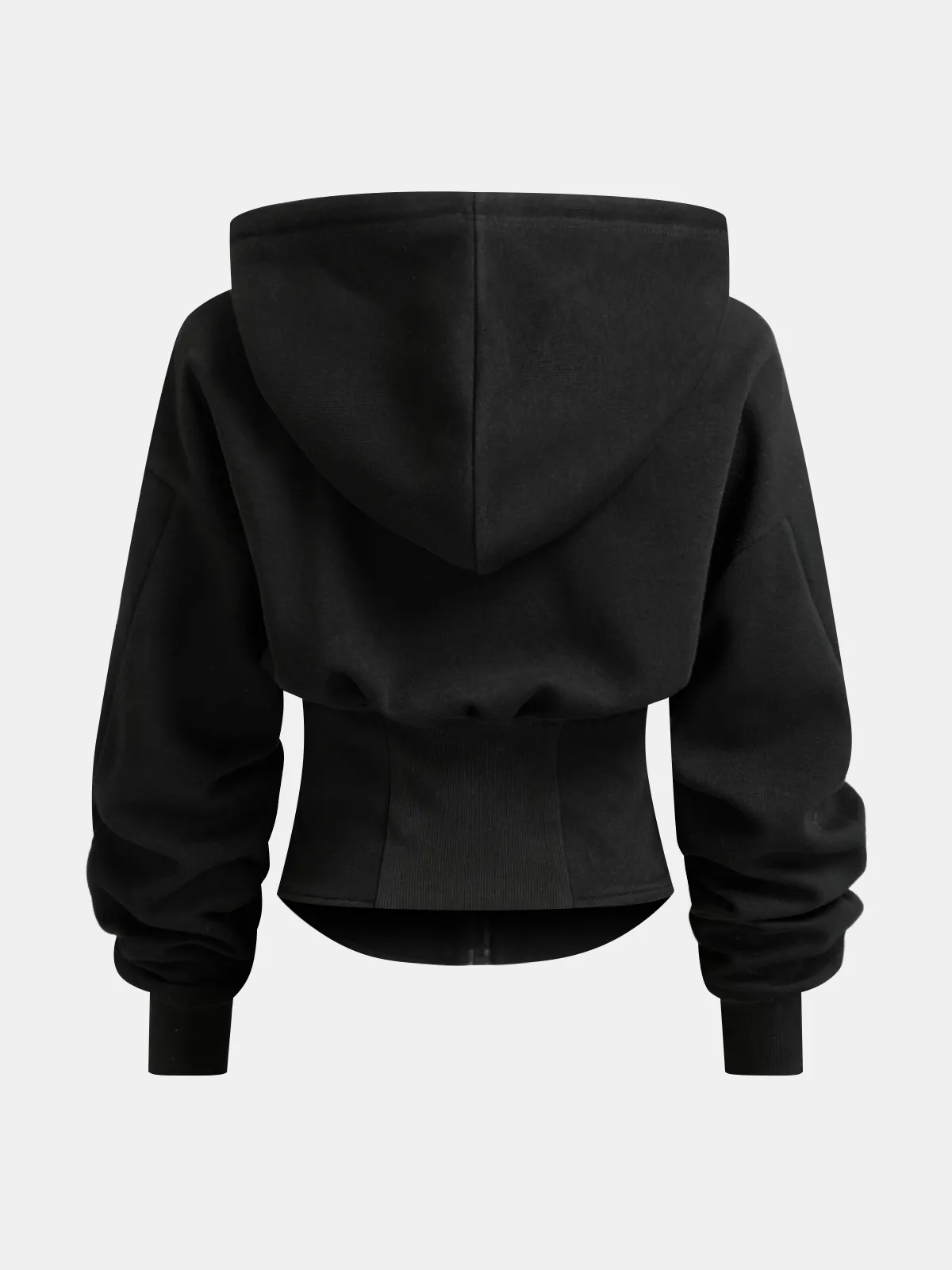 Corset-Waist Zip-Up Hoodie sold by COMMENSE product image thumbnail 2