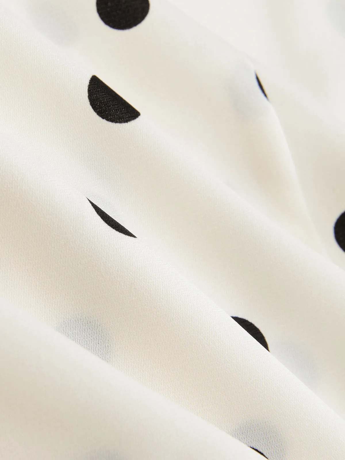 Asymmetric Hem Polka Dot V-Neck Blouse sold by COMMENSE product image thumbnail 3