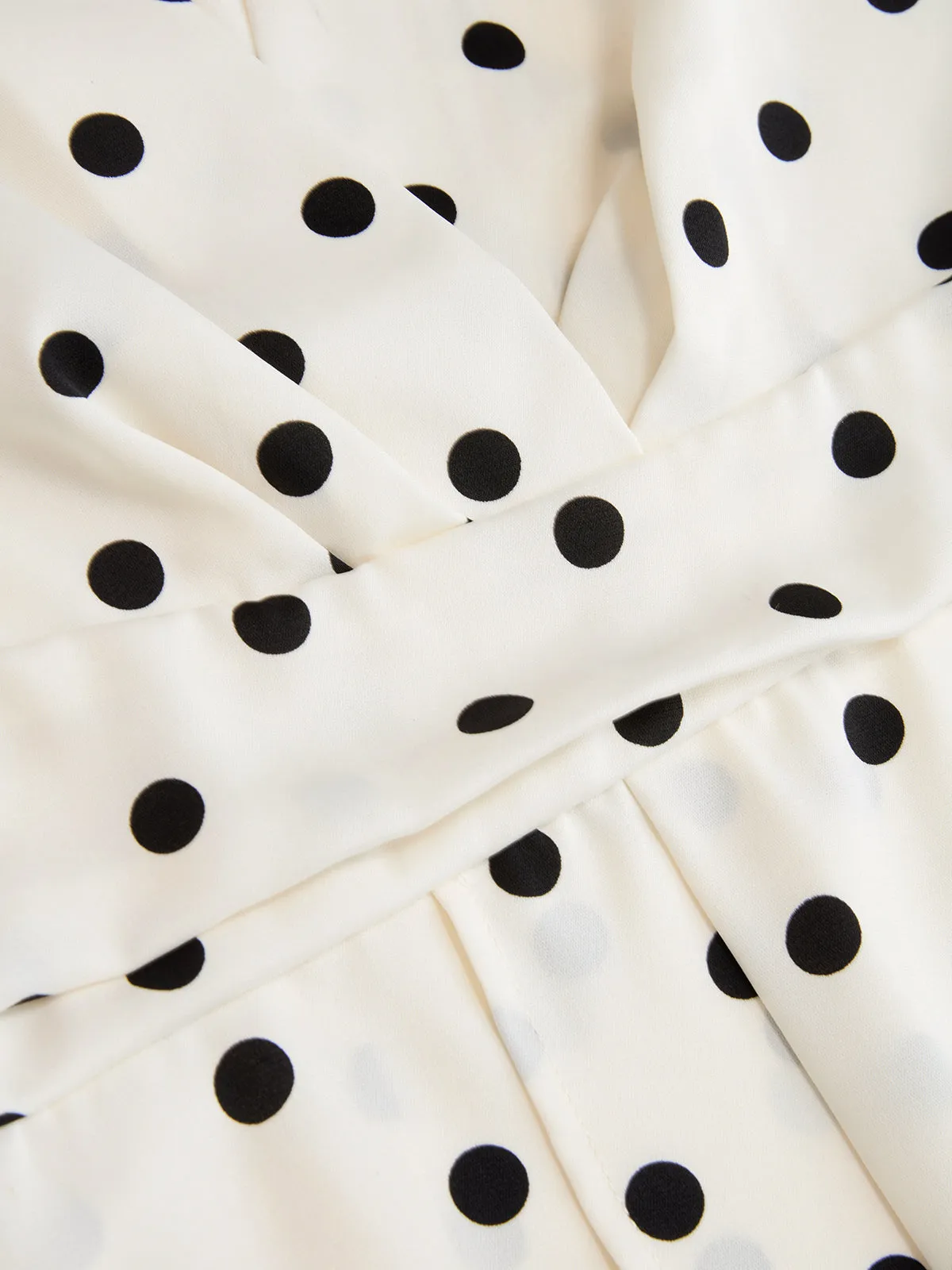 Asymmetric Hem Polka Dot V-Neck Blouse sold by COMMENSE product image thumbnail 4