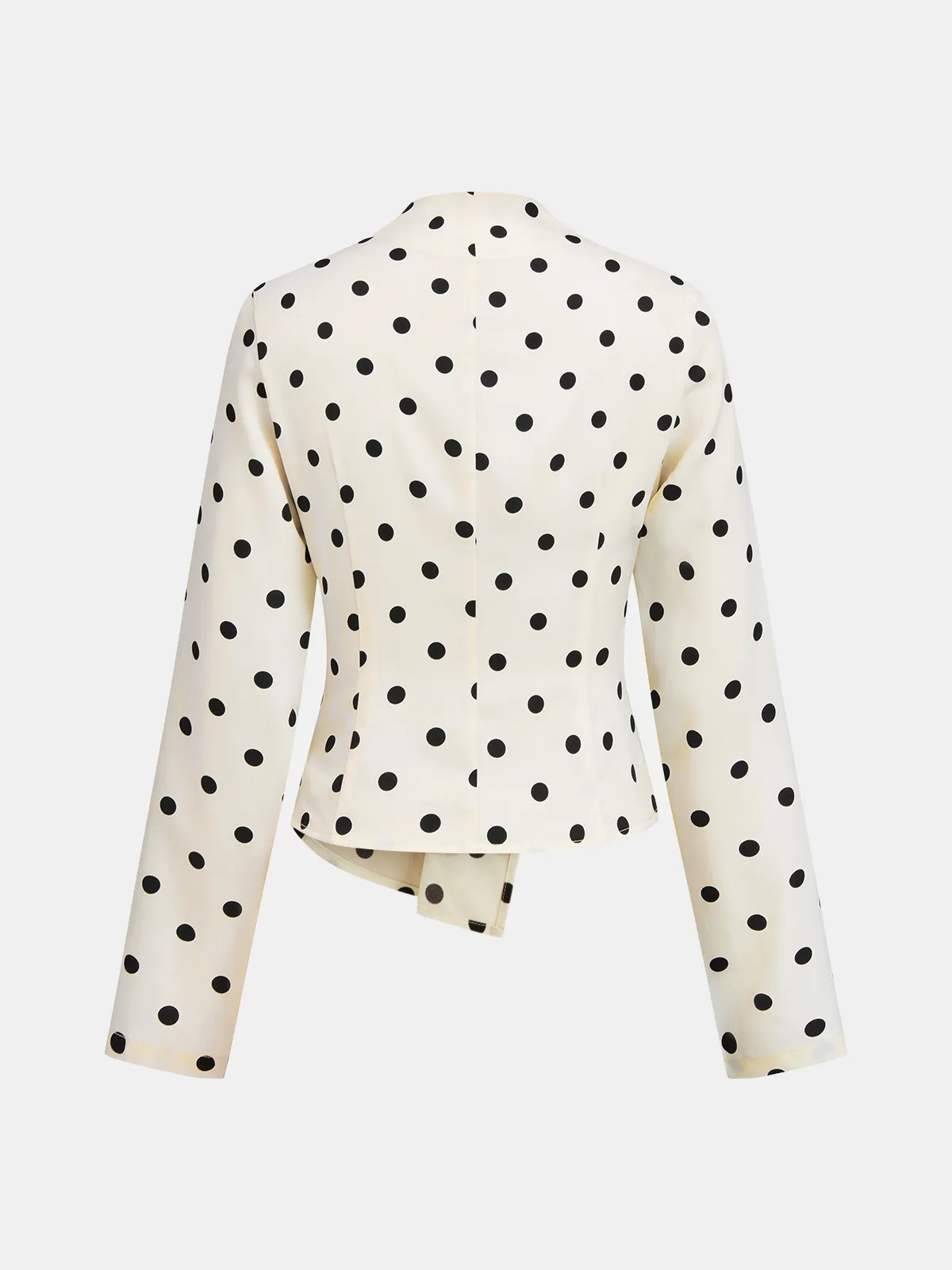 Asymmetric Hem Polka Dot V-Neck Blouse sold by COMMENSE product image thumbnail 2
