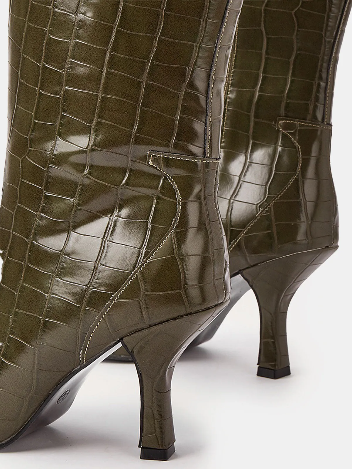 Knee-High Crocodile Pointed Boots sold by COMMENSE product image thumbnail 4