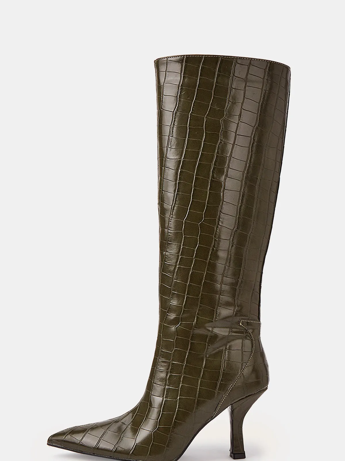 Knee-High Crocodile Pointed Boots sold by COMMENSE product image thumbnail 2