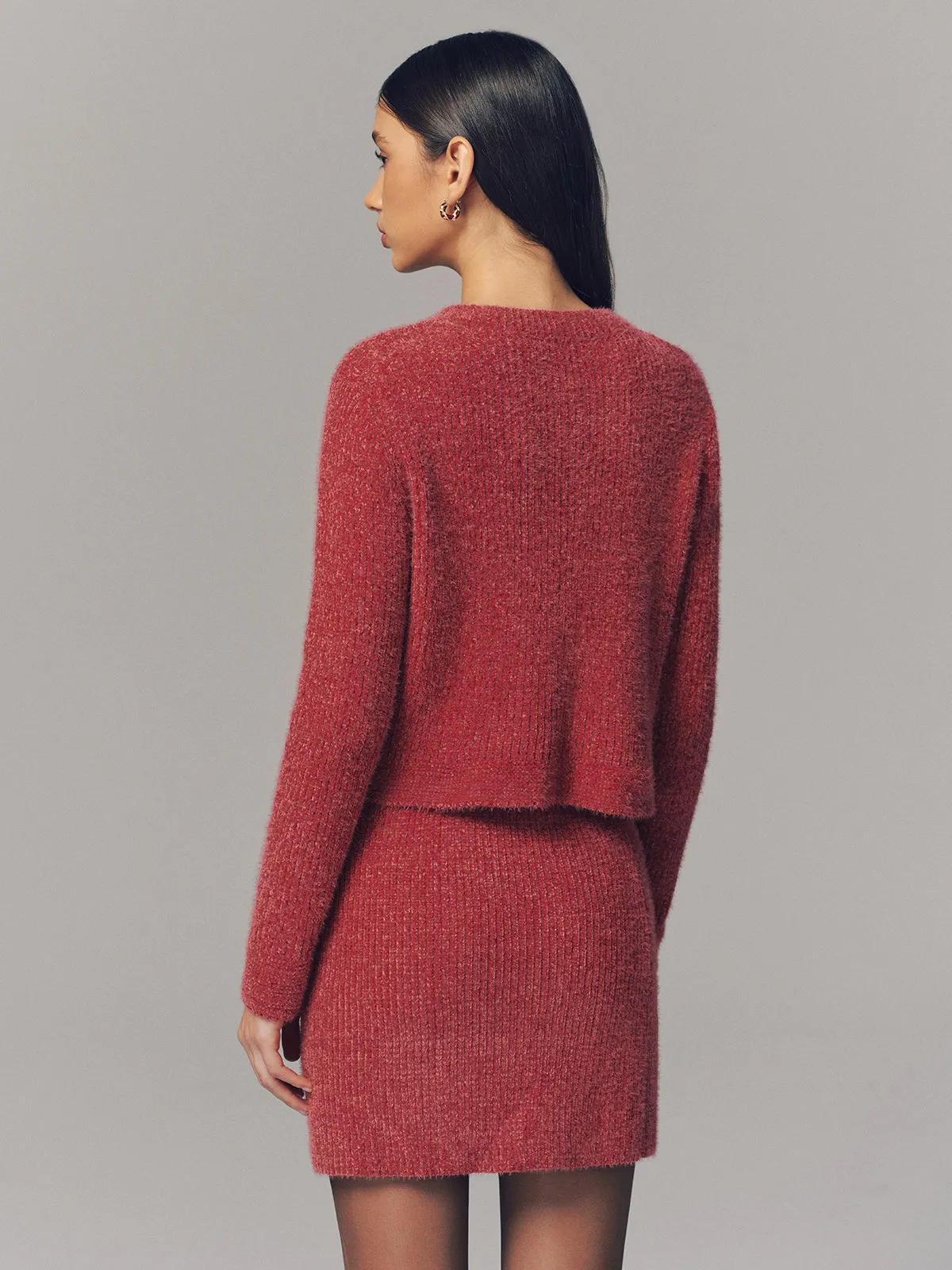 Metal Detail Cardigan & Mini Skirt Set sold by COMMENSE product image thumbnail 5