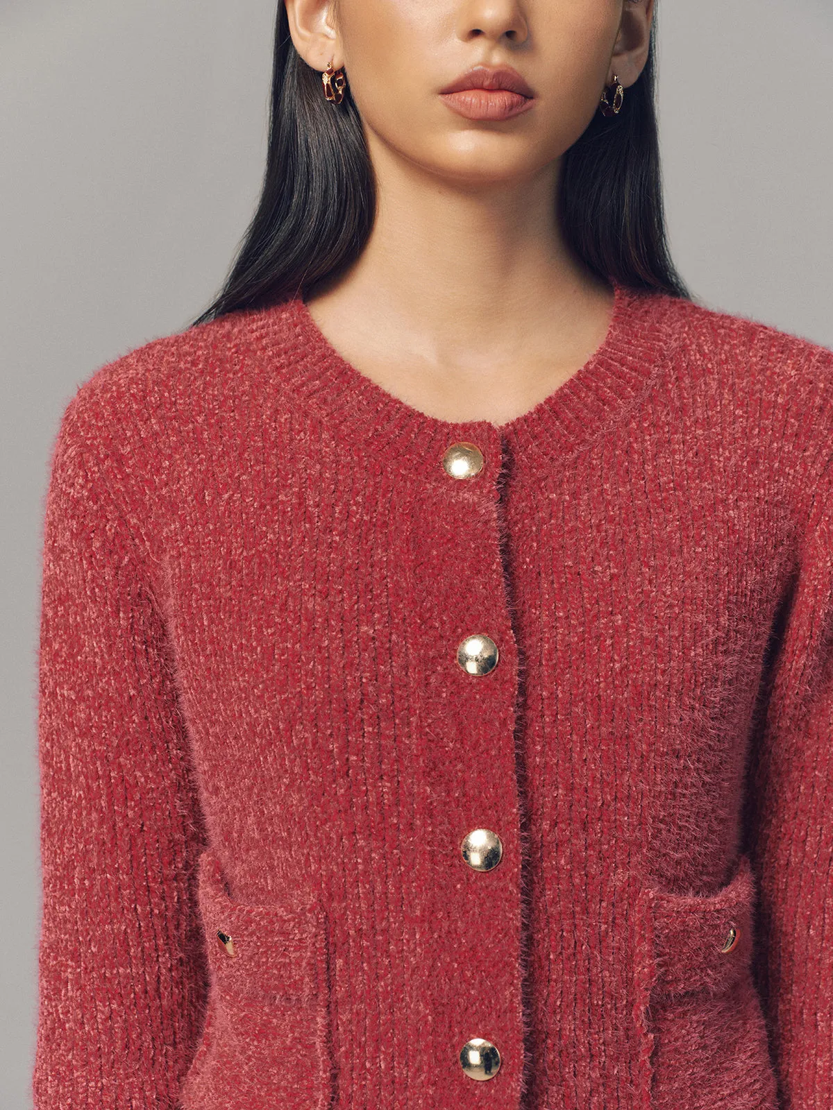 Metal Detail Cardigan & Mini Skirt Set sold by COMMENSE product image thumbnail 3