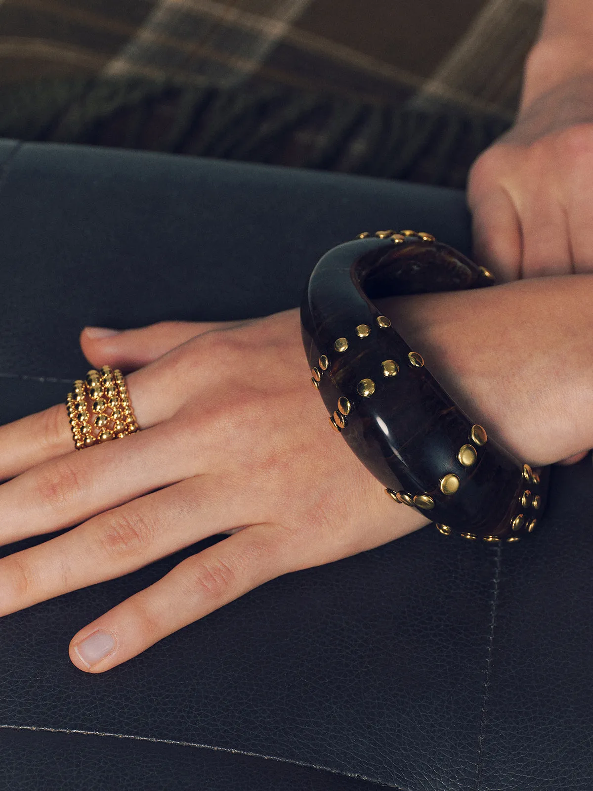 Studded Resin Bangle Bracelet sold by COMMENSE product image thumbnail 4