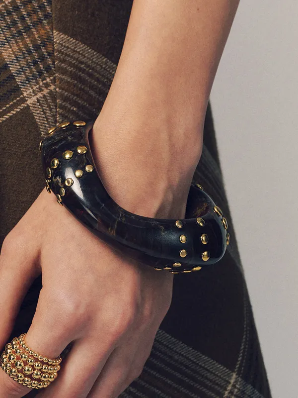 Studded Resin Bangle Bracelet sold by COMMENSE