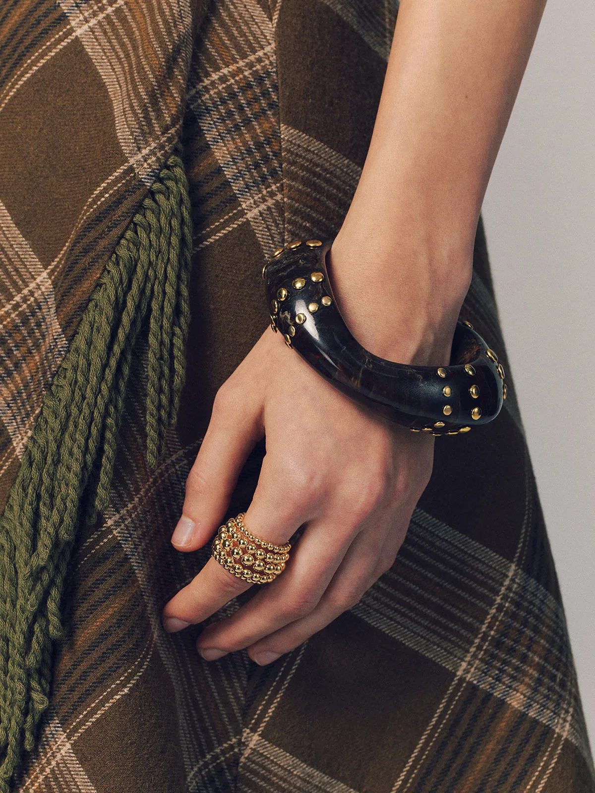 Studded Resin Bangle Bracelet sold by COMMENSE product image thumbnail 3