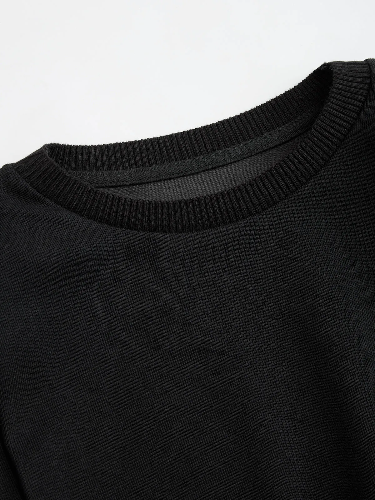 Shoulder-Padded Cinched Long-Sleeve Sweatshirt sold by COMMENSE product image thumbnail 5