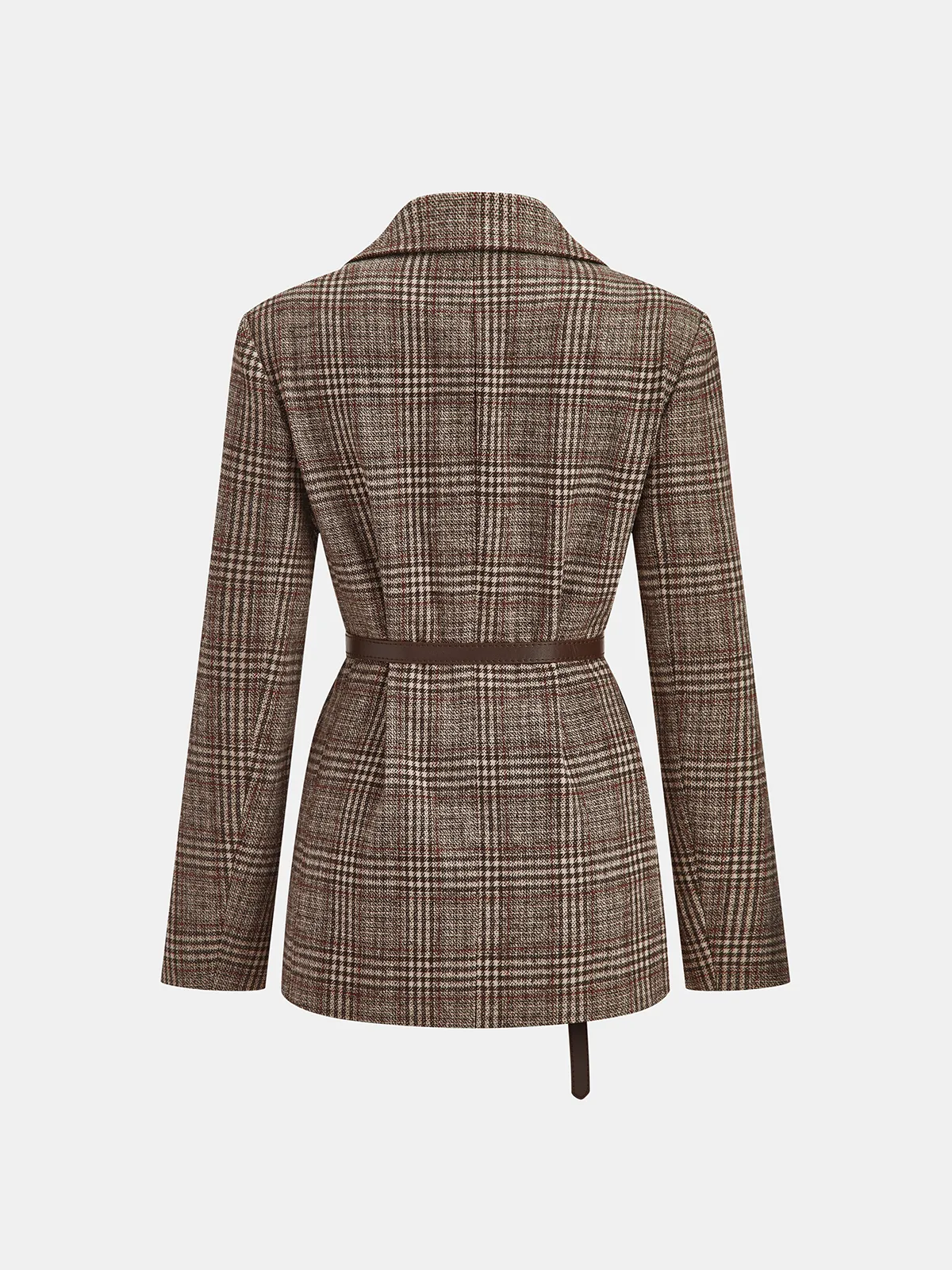 Belted Plaid Tweed Blazer sold by COMMENSE product image thumbnail 2