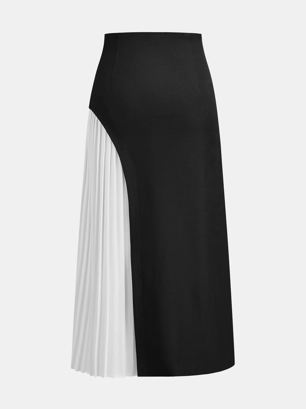 Color-Block Pleated Midi Skirt sold by COMMENSE product image thumbnail 2