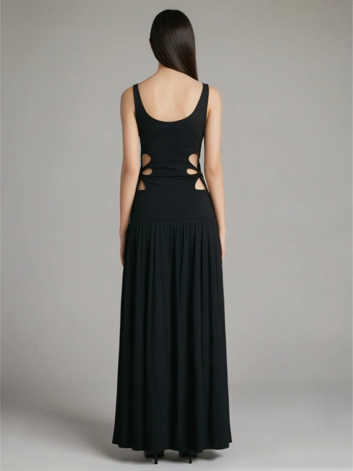 Solid Cutout Sleeveless Dress sold by COMMENSE product image thumbnail 4