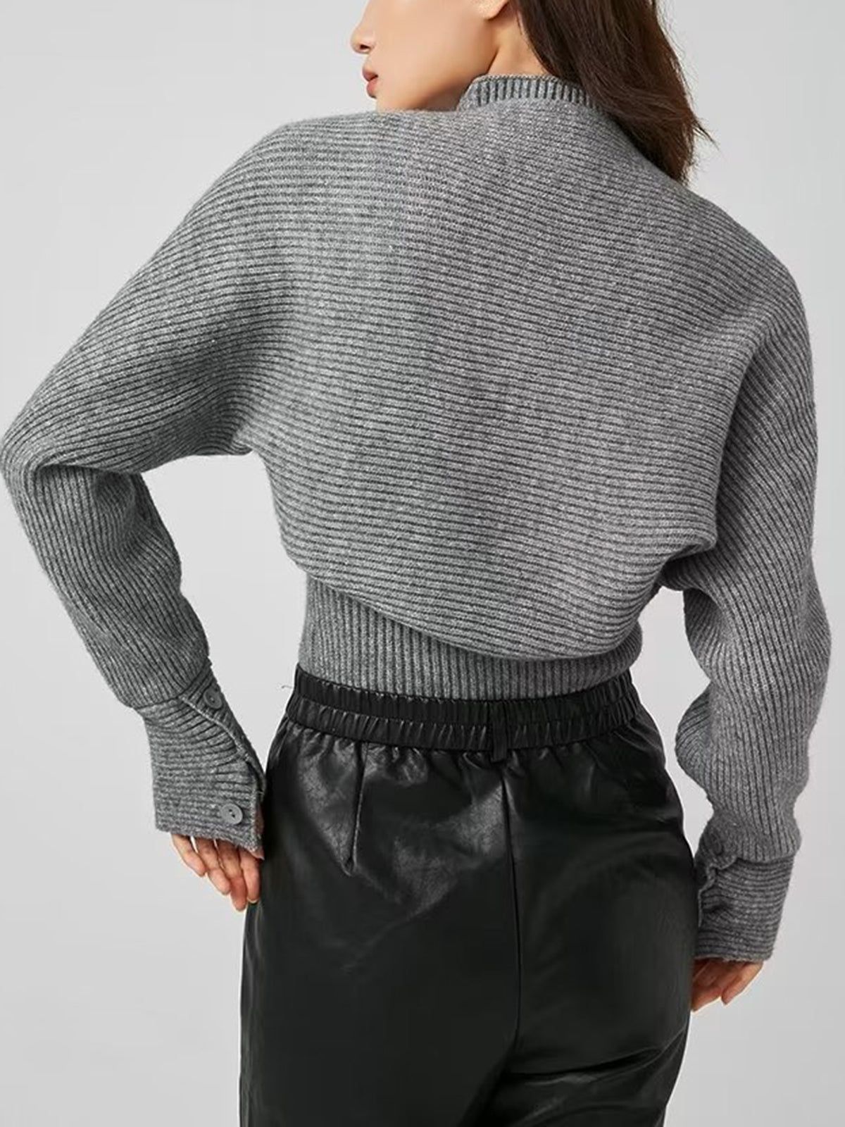 Rib Bolero Two Piece Sweater Set sold by COMMENSE product image thumbnail 5