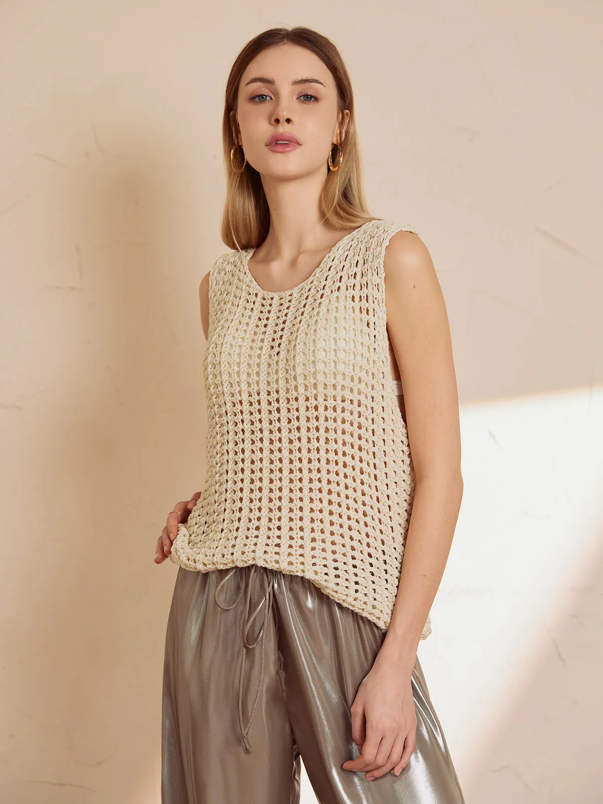 Hollow Out Sweater Tank Top sold by COMMENSE product image thumbnail 3