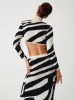 Zebra Print Mock Neck Crop Top Two Piece Skirt Set sold by COMMENSE