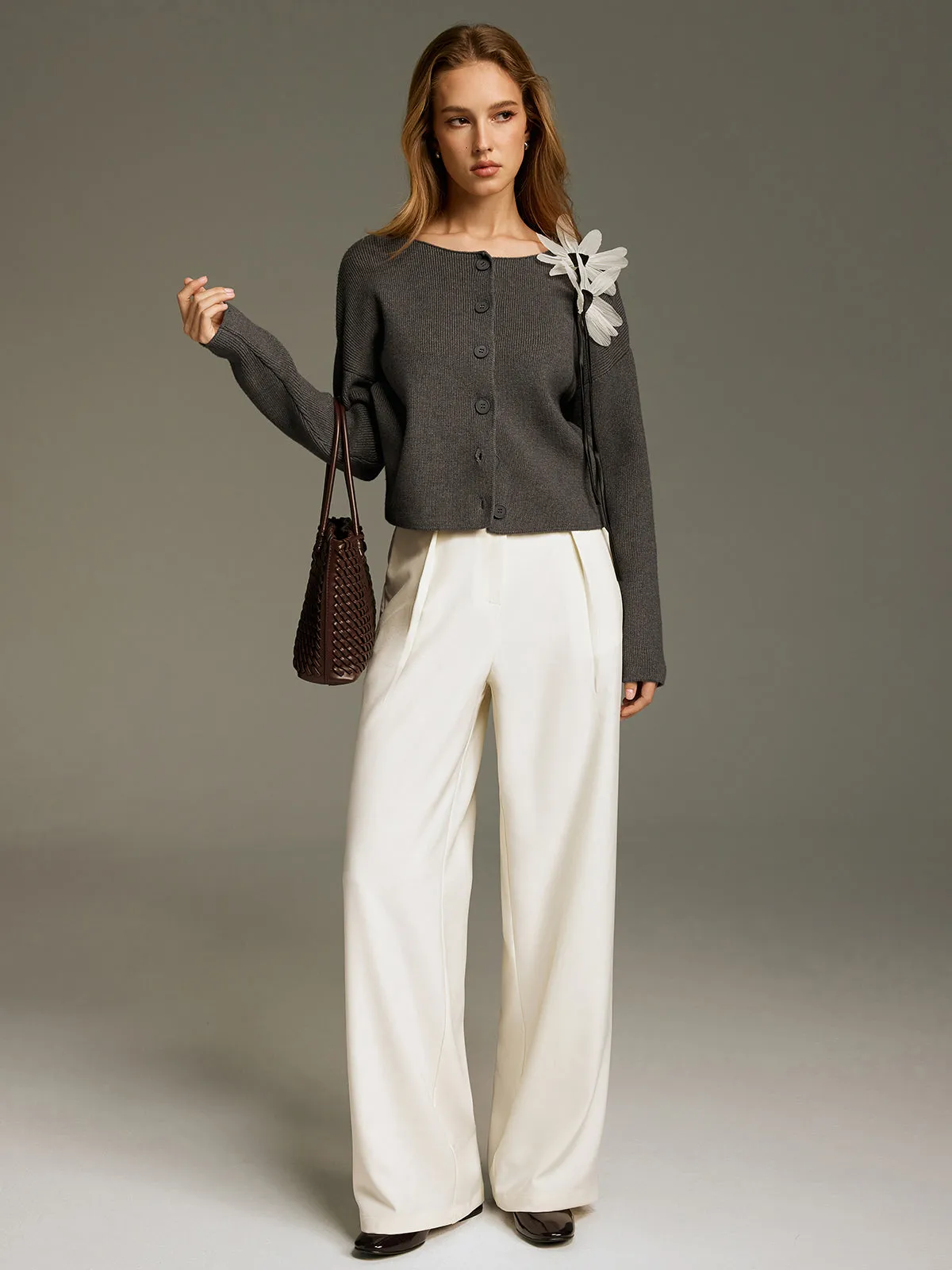 Floral Embellished Knit Cardigan sold by COMMENSE product image thumbnail 4