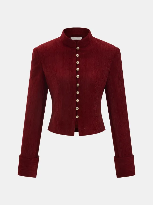 Stand Collar Metal Detail Jacket sold by COMMENSE