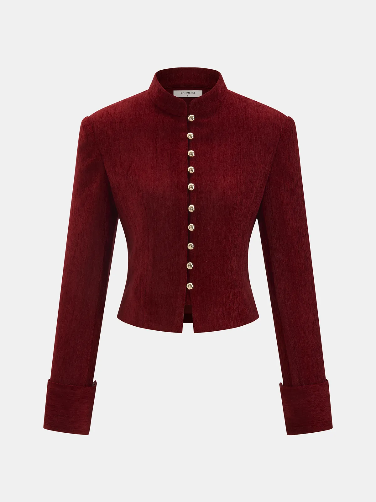 Stand Collar Metal Detail Jacket sold by COMMENSE