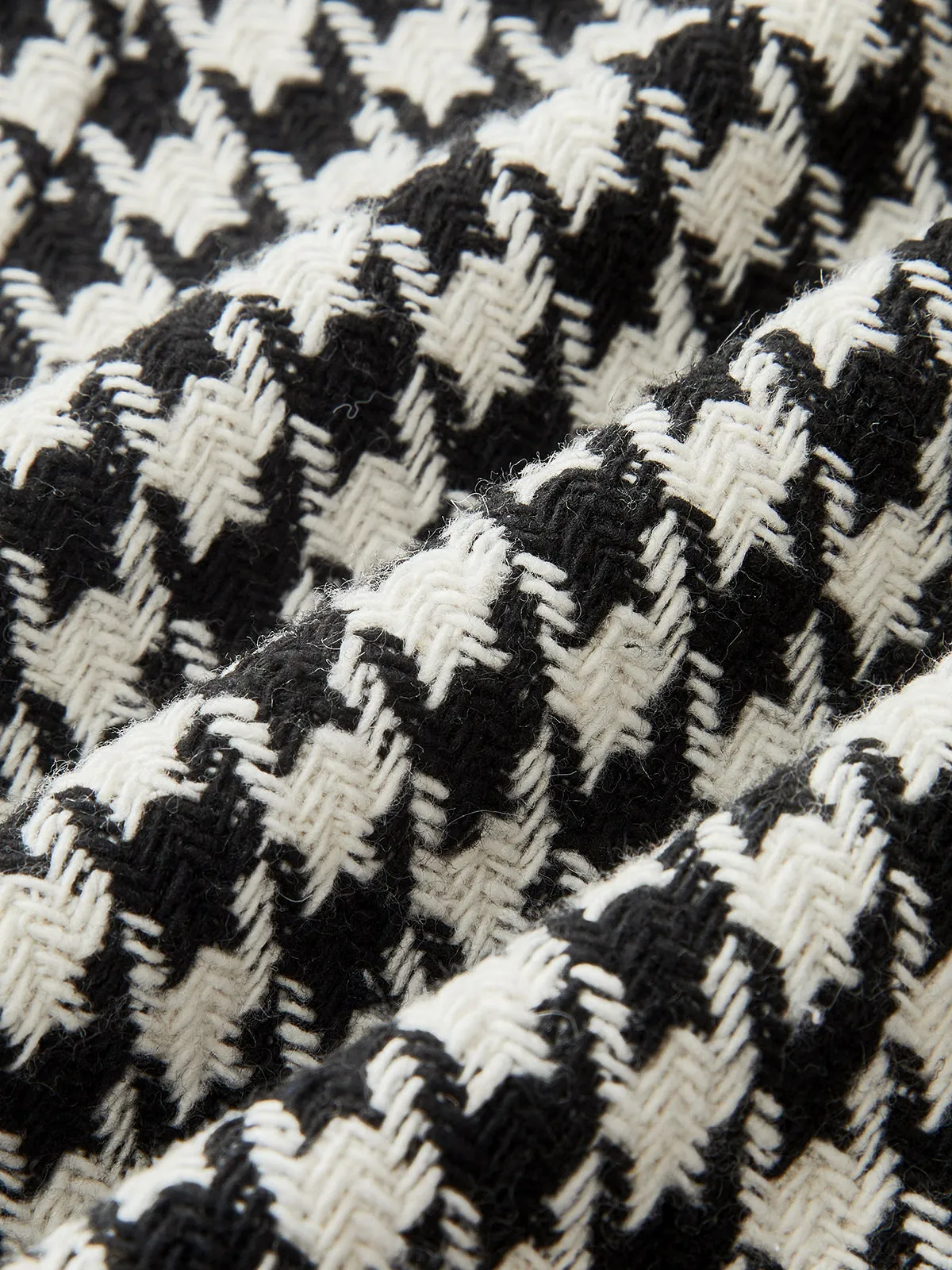 Mid-Waist Houndstooth Flared Pants sold by COMMENSE product image thumbnail 3