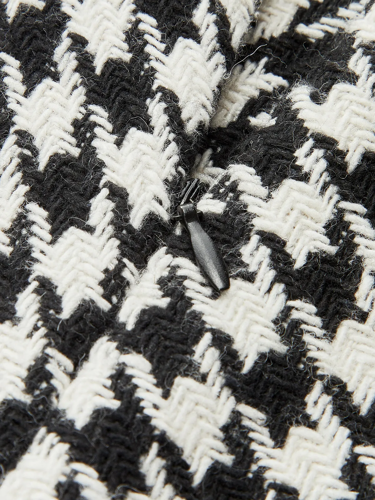 Mid-Waist Houndstooth Flared Pants sold by COMMENSE product image thumbnail 4
