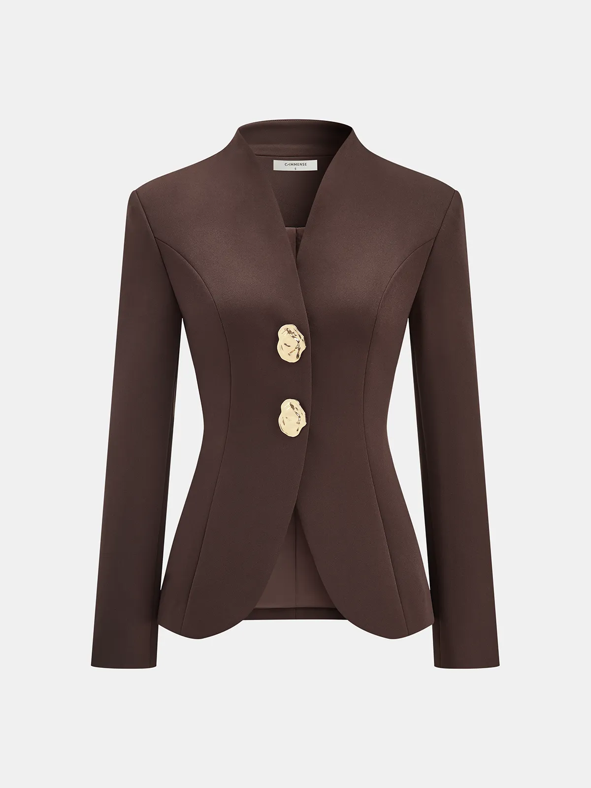 Metal Button Tailored Blazer sold by COMMENSE