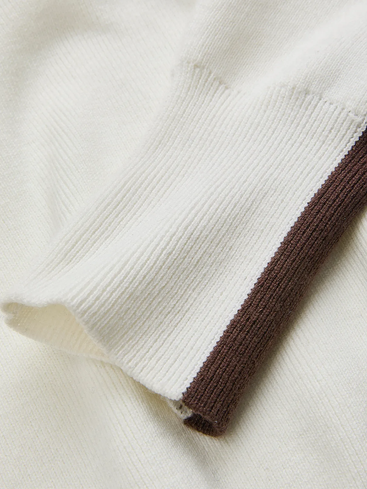 Wool-Blend Contrast-Stripe Crew Neck Sweater sold by COMMENSE product image thumbnail 3