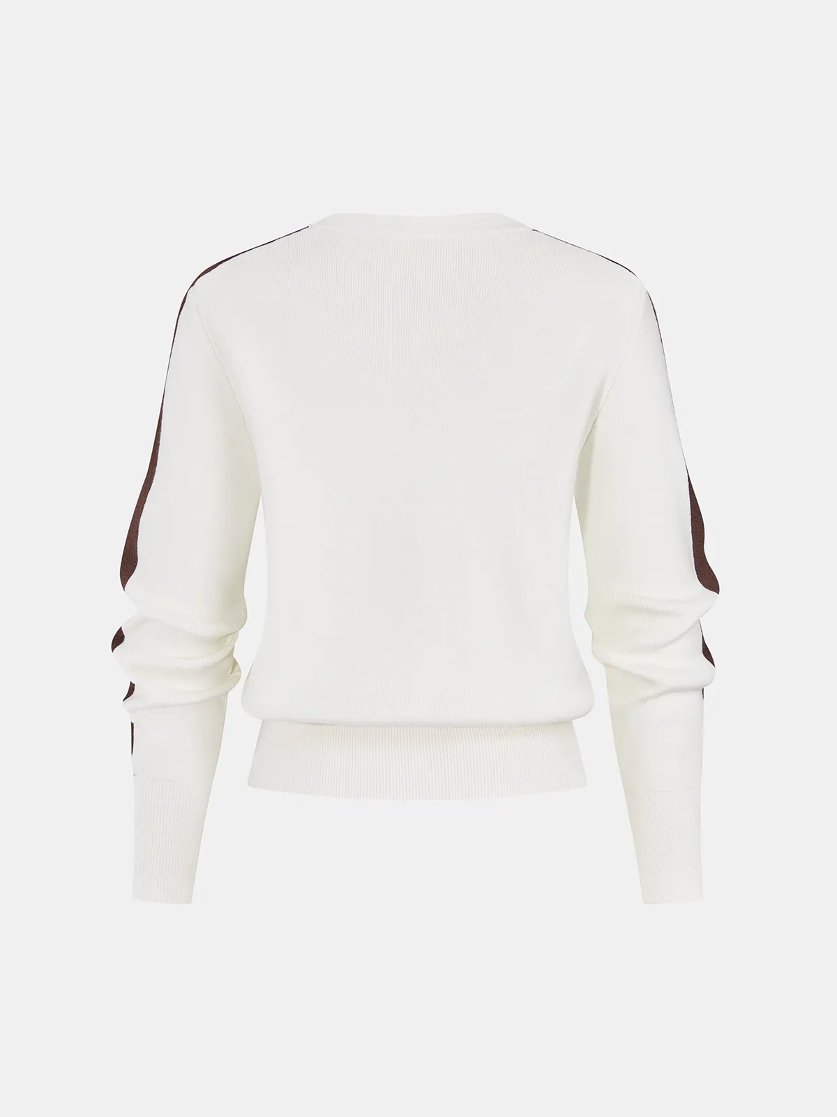 Wool-Blend Contrast-Stripe Crew Neck Sweater sold by COMMENSE product image thumbnail 2