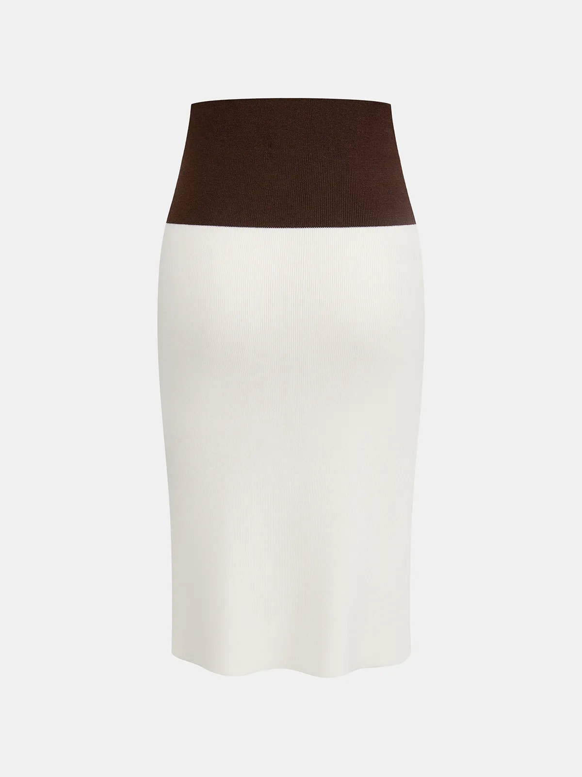 Color-Block Wool-Blend Knit Pencil Skirt sold by COMMENSE product image thumbnail 2
