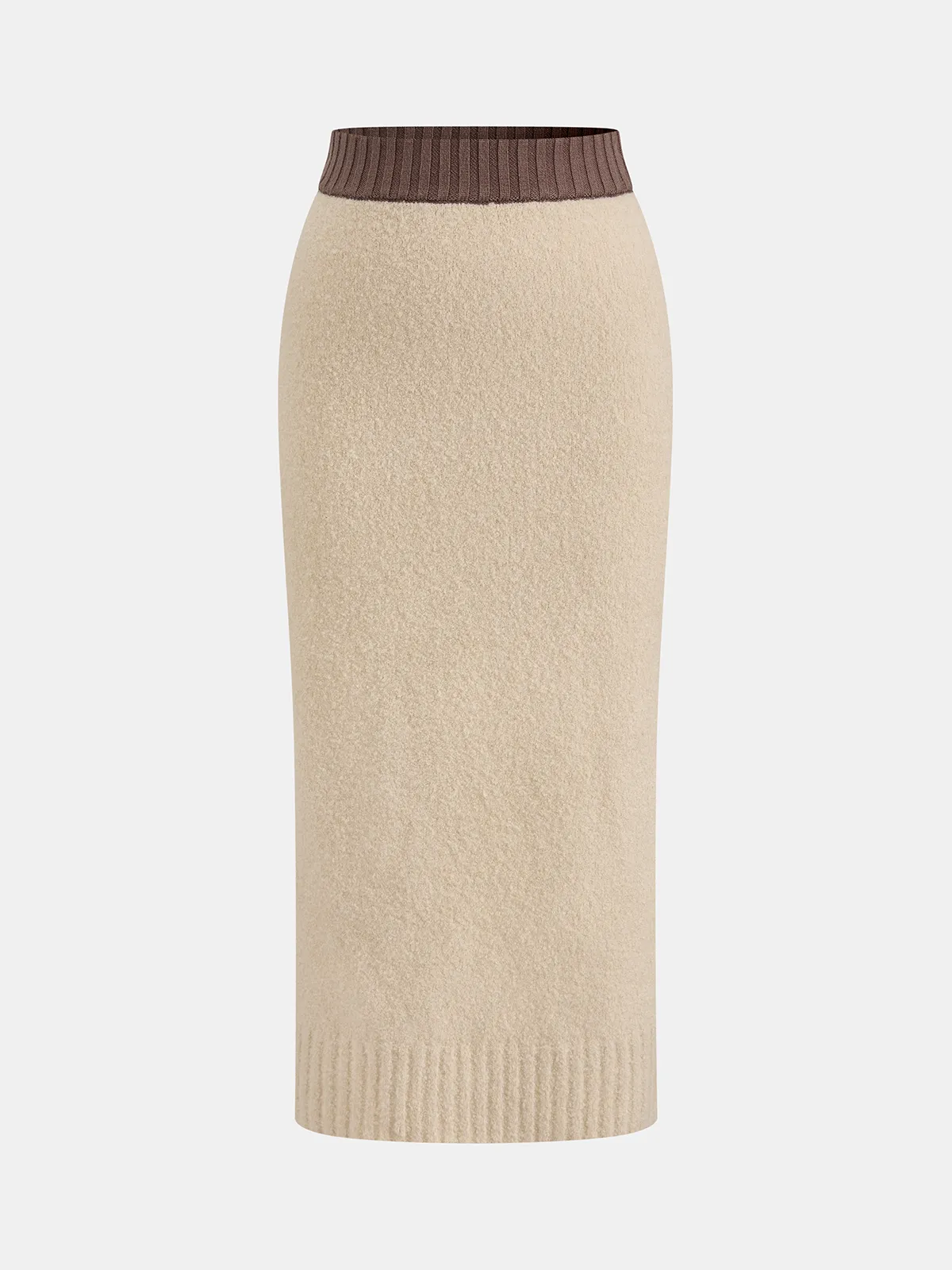 Wool-Blend Polo Knit Top & Midi Skirt Set sold by COMMENSE product image thumbnail 4