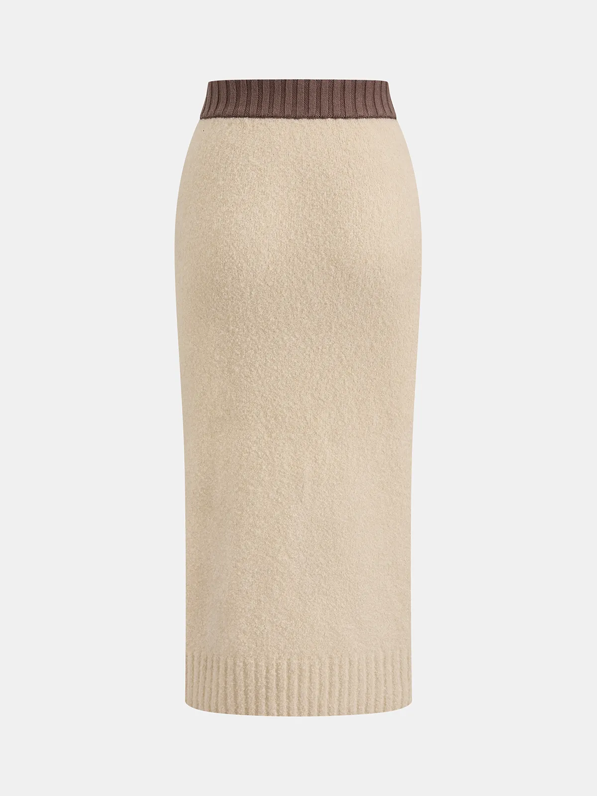 Wool-Blend Polo Knit Top & Midi Skirt Set sold by COMMENSE product image thumbnail 5