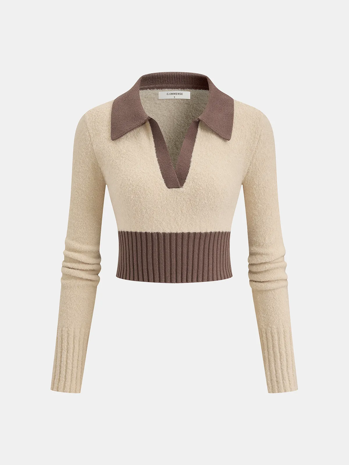 Wool-Blend Polo Knit Top & Midi Skirt Set sold by COMMENSE product image thumbnail 2