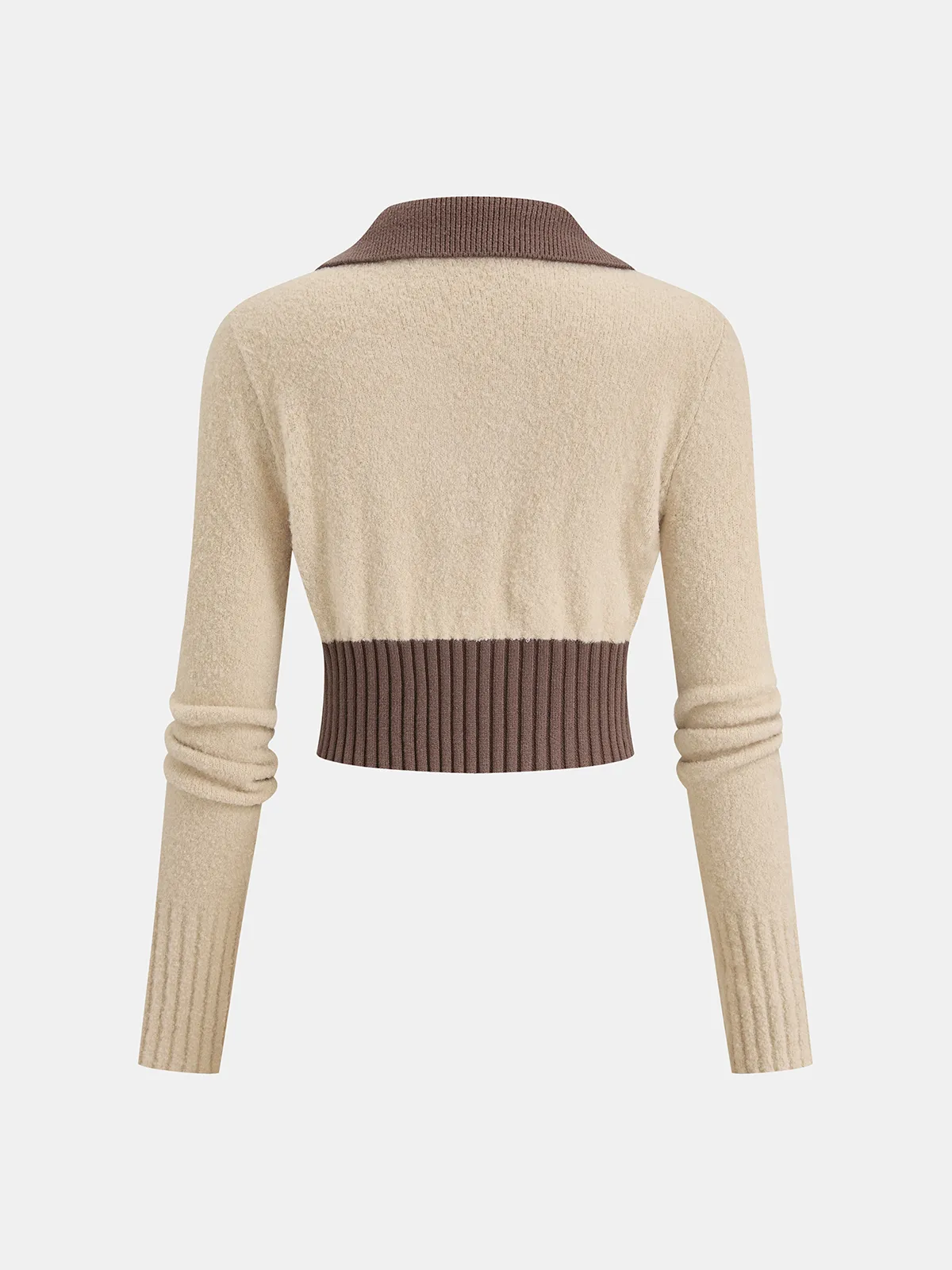 Wool-Blend Polo Knit Top & Midi Skirt Set sold by COMMENSE product image thumbnail 3