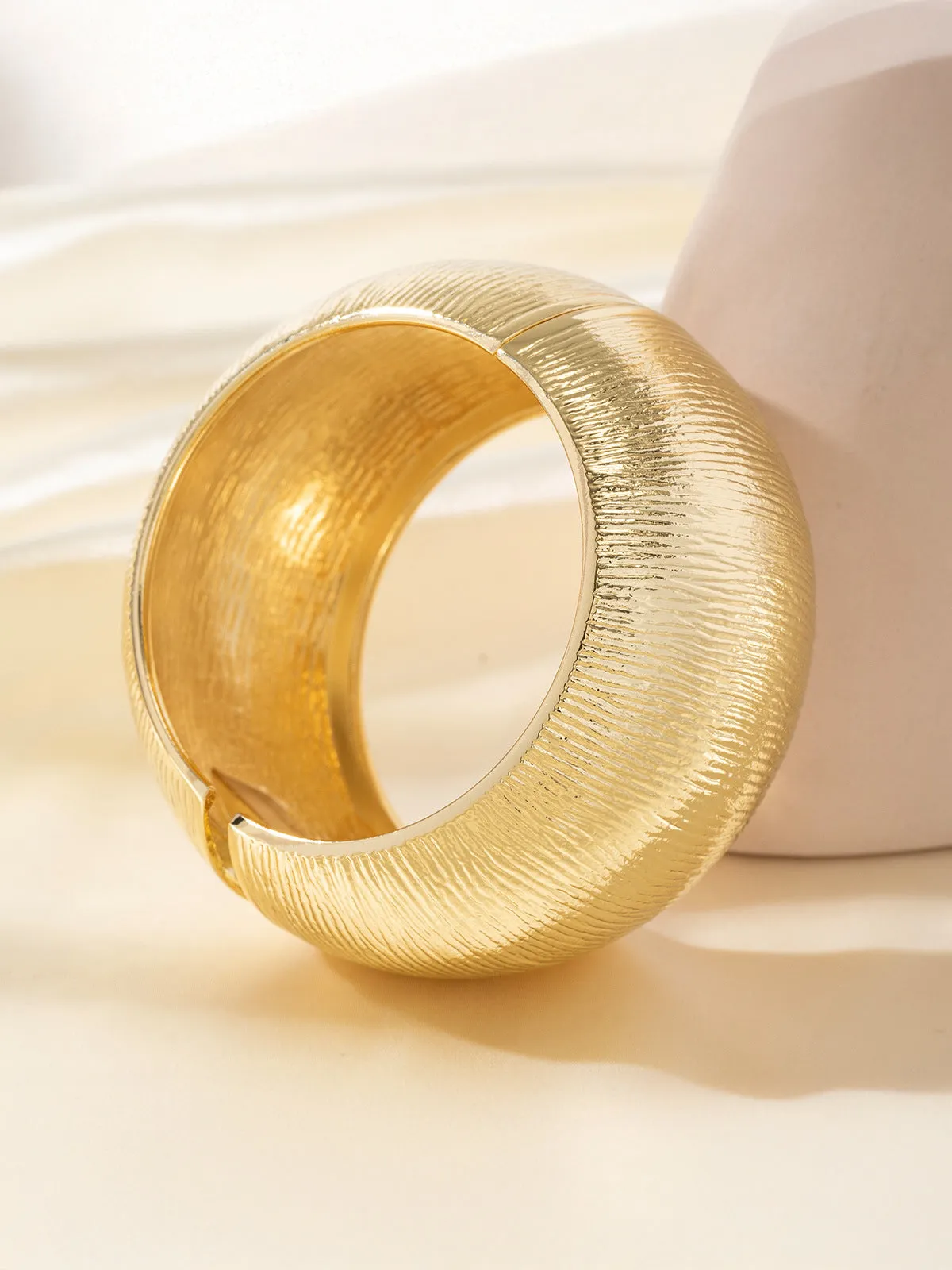 Textured Oversized Cuff Bracelet sold by COMMENSE product image thumbnail 5