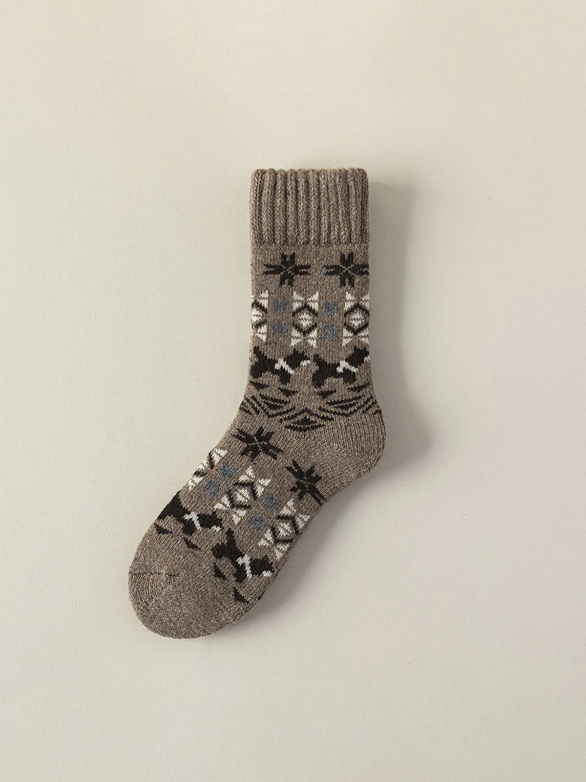 Wool-Blend Fair Isle Crew Socks sold by COMMENSE product image thumbnail 3
