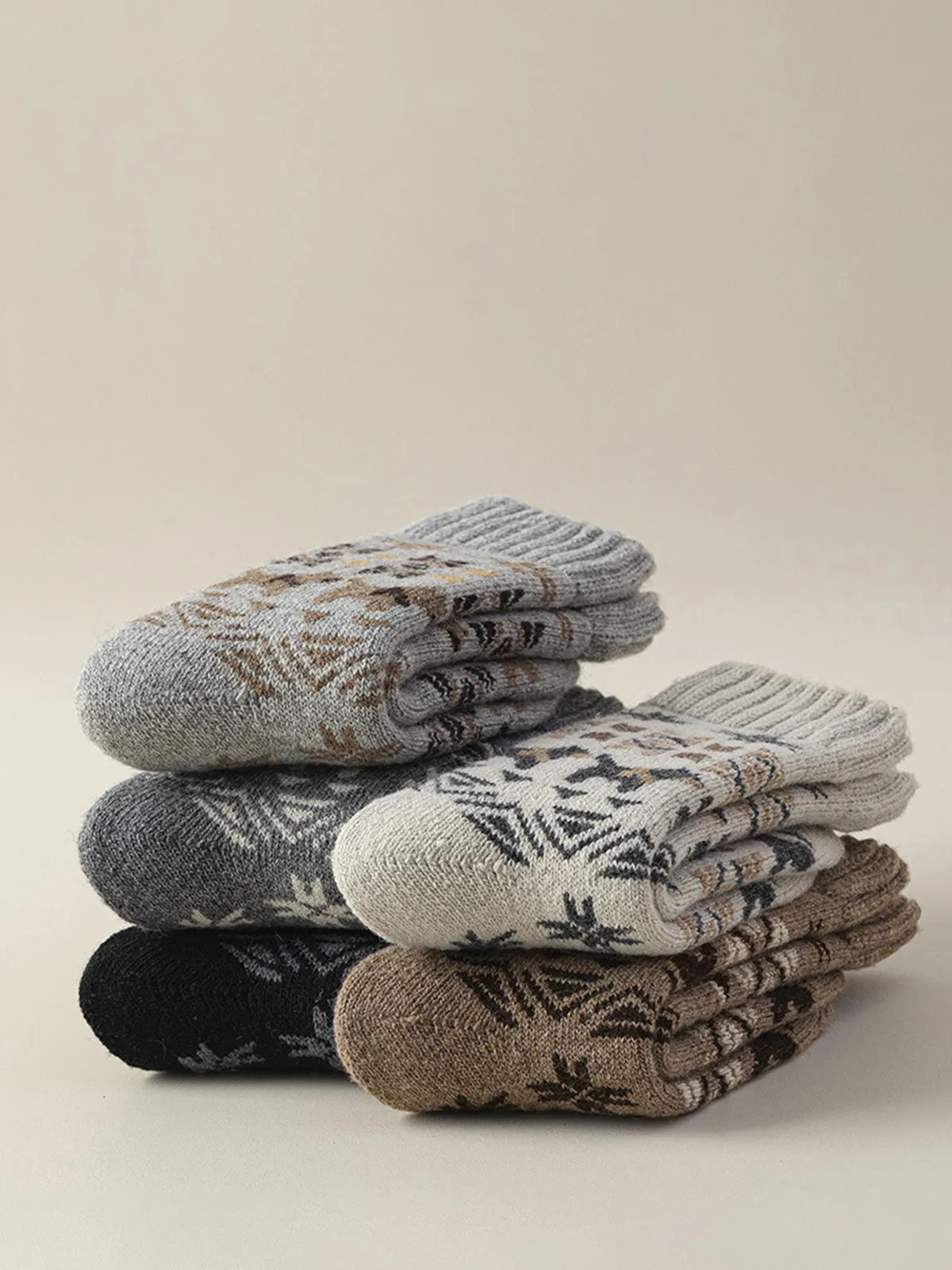 Wool-Blend Fair Isle Crew Socks sold by COMMENSE product image thumbnail 4