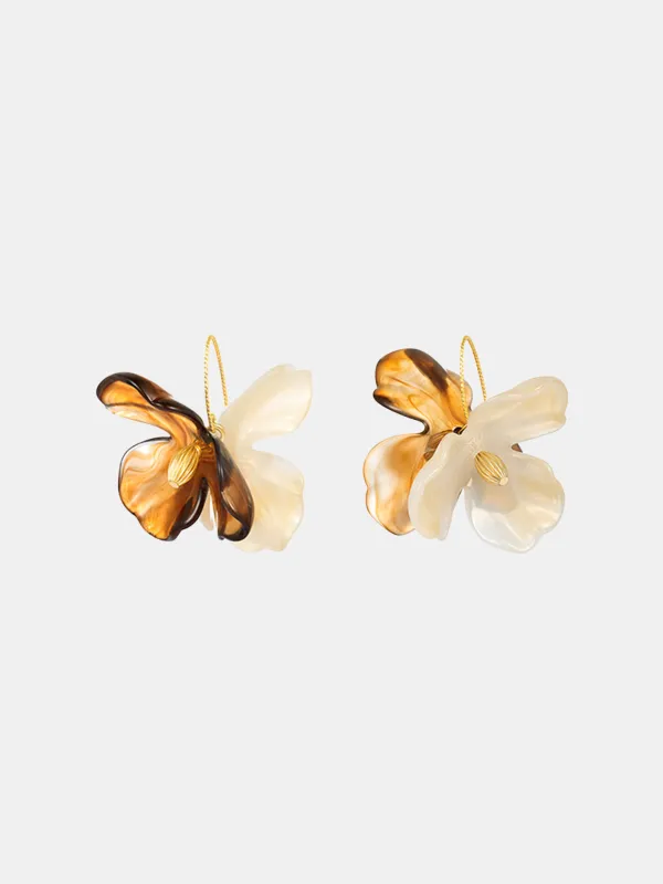 Maillard Flower Hook Earrings sold by COMMENSE