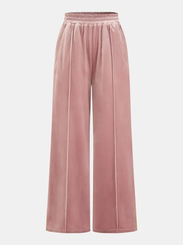 Velvet Wide-Leg Elastic Waist Pants sold by COMMENSE