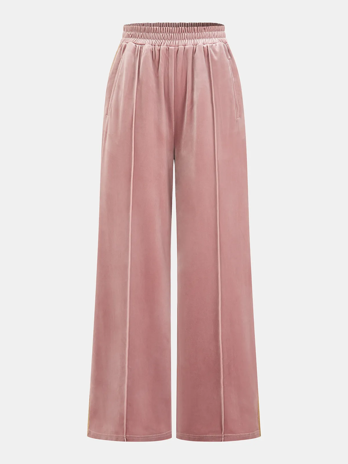 Velvet Wide-Leg Elastic Waist Pants sold by COMMENSE
