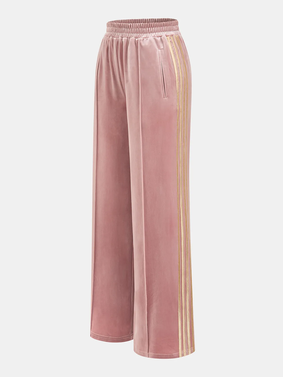 Velvet Wide-Leg Elastic Waist Pants sold by COMMENSE product image thumbnail 2