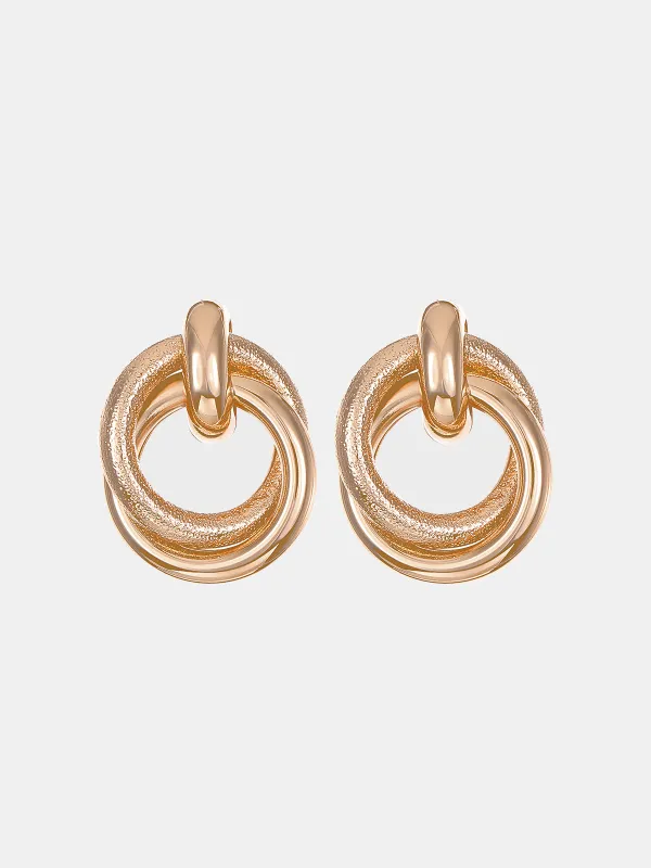 Textured Interlocking Loop Earrings sold by COMMENSE