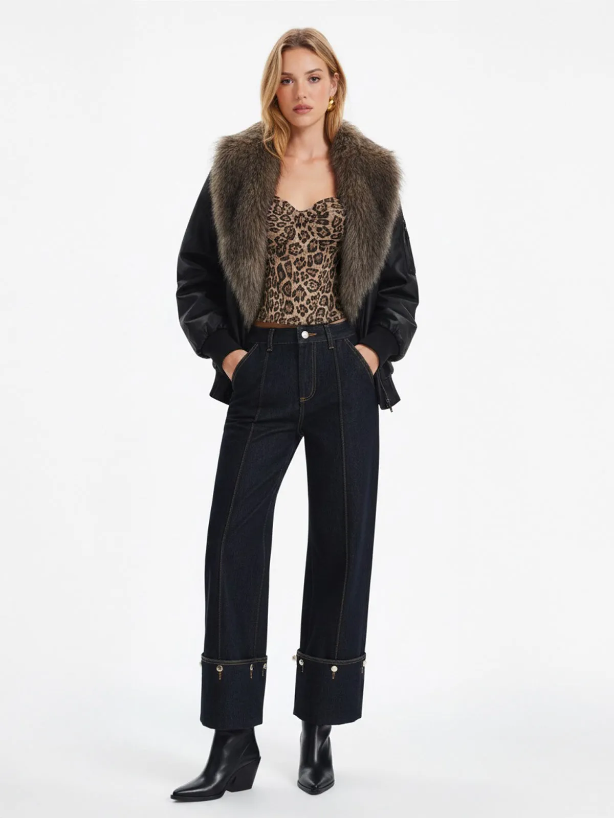 Leopard Print Studded Cami Corset Top sold by COMMENSE product image thumbnail 2