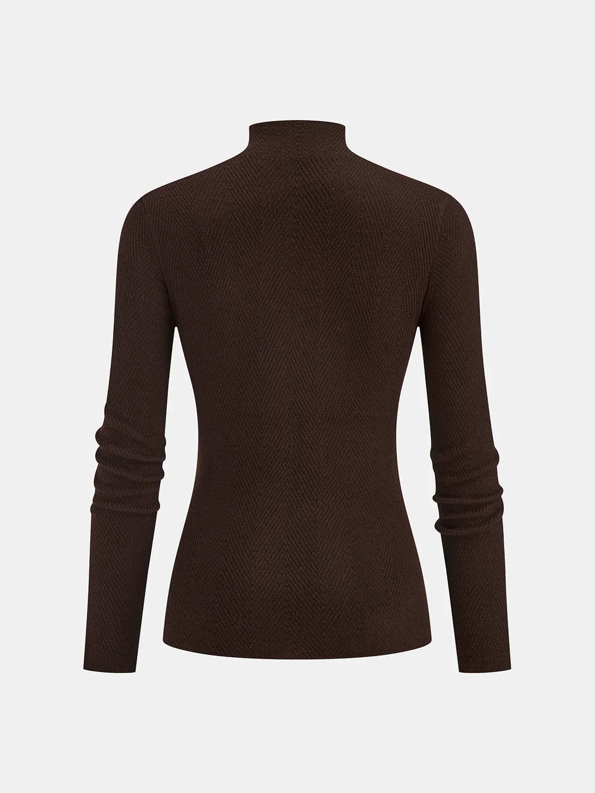 Herringbone Mock Neck Knit Top sold by COMMENSE product image thumbnail 2
