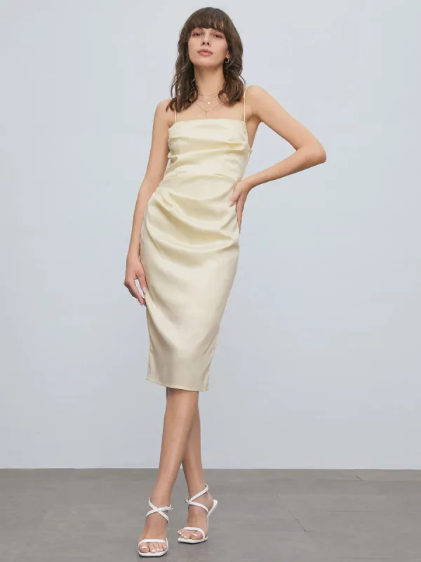 Contour Satin Midi Dress sold by COMMENSE