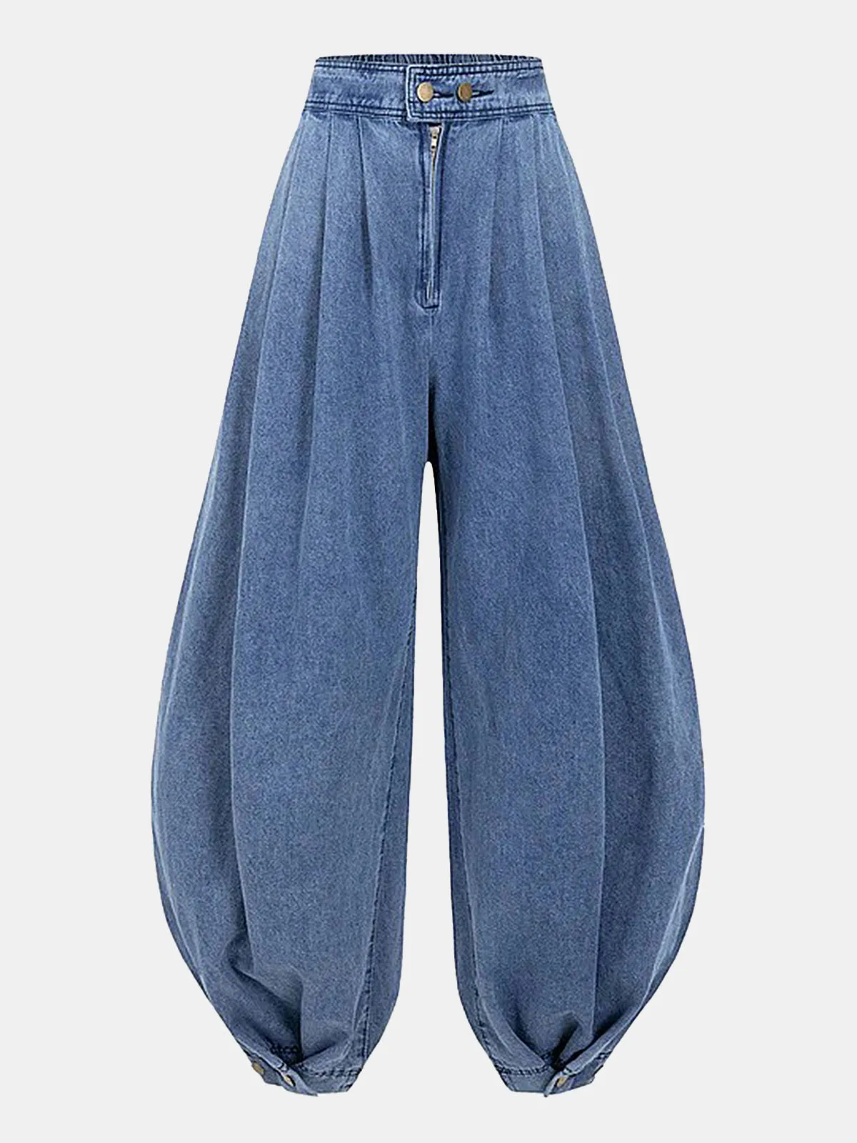 High-Waisted Balloon-Leg Denim Pants sold by COMMENSE