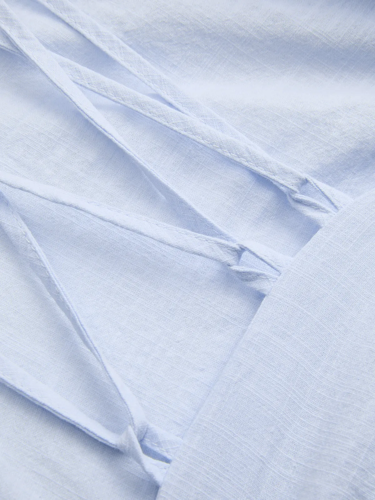 Cotton Tie-Neck Long-Sleeve Shirt sold by COMMENSE product image thumbnail 4