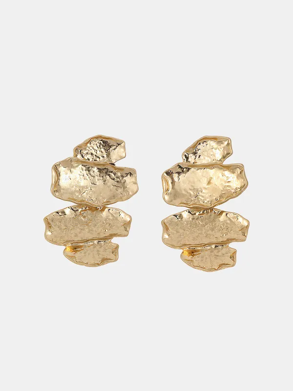 Textured Stacked Statement Earrings sold by COMMENSE