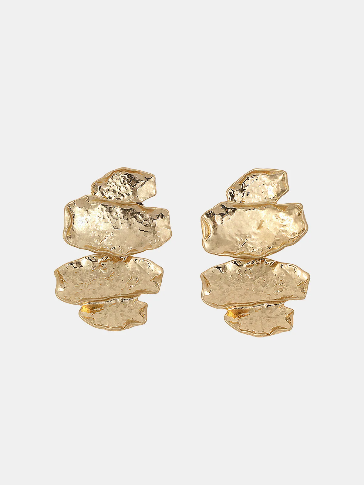 Textured Stacked Statement Earrings sold by COMMENSE