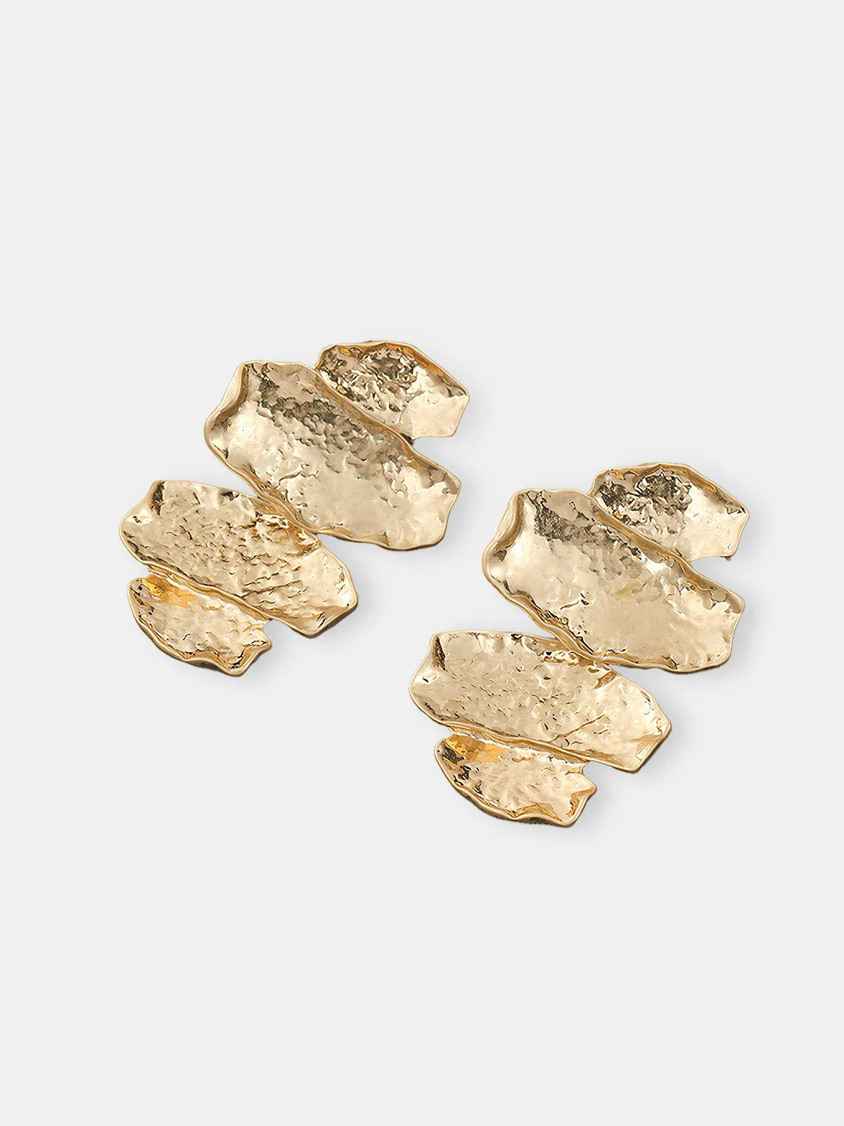 Textured Stacked Statement Earrings sold by COMMENSE product image thumbnail 3